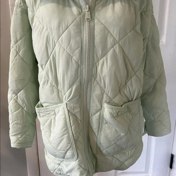 Free People movement mint green quilted jacket xxs over sized - Picture 6 of 10